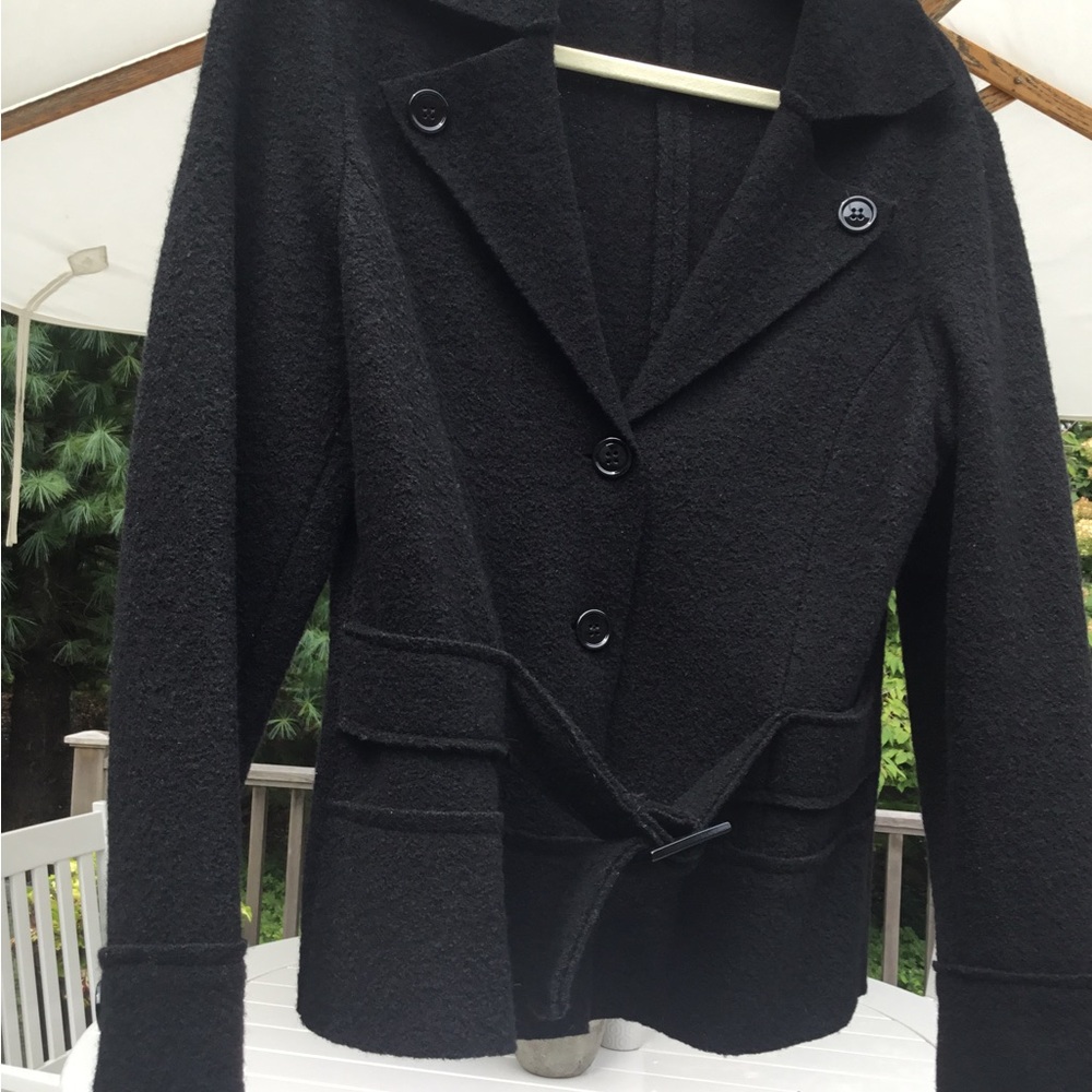 Xetra Italia Black 100% Wool Jacket Sz 46
